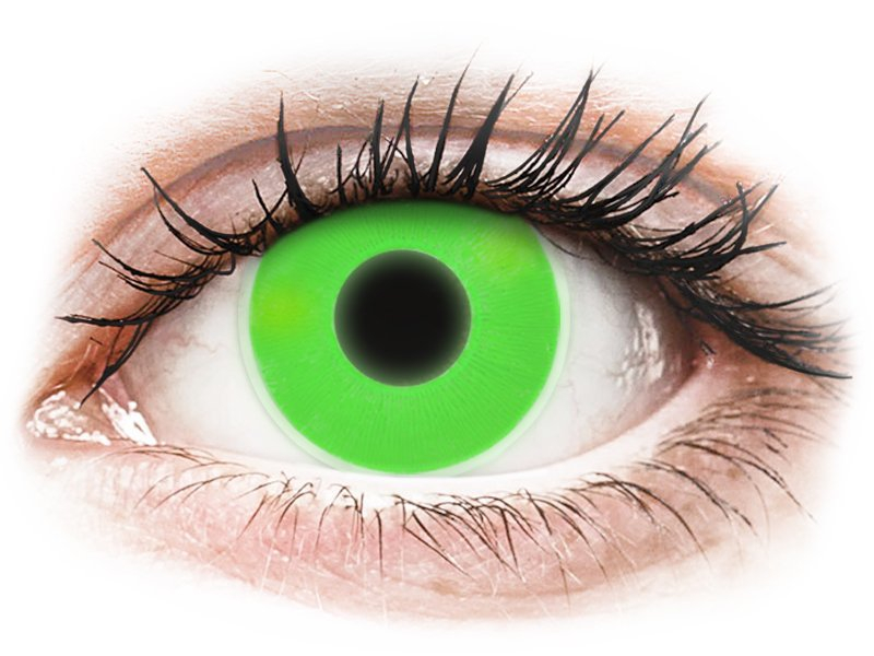 ColourVUE Crazy Glow Green - plano (2 lenses) - Coloured contact lenses