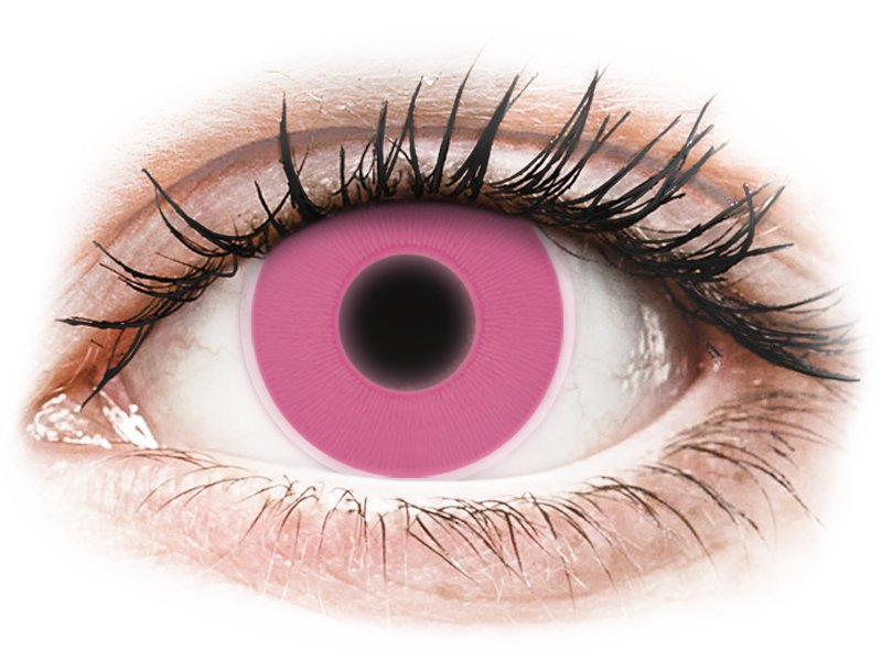 ColourVUE Crazy Glow Pink - plano (2 lenses) - Coloured contact lenses