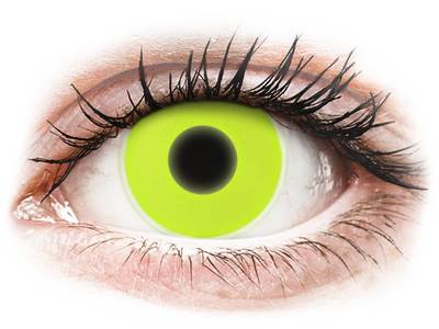 ColourVUE Crazy Glow Yellow - plano (2 lenses) - Coloured contact lenses