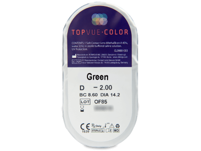 TopVue Color - Green - power (2 lenses) - Blister pack preview