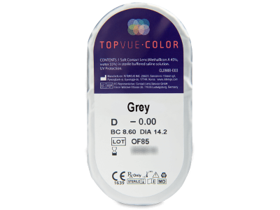 TopVue Color - Grey - plano (2 lenses) - Blister pack preview