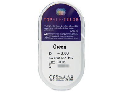 TopVue Color - Green - plano (2 lenses) - Blister pack preview