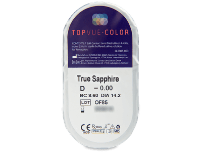 TopVue Color - True Sapphire - plano (2 lenses) - Blister pack preview