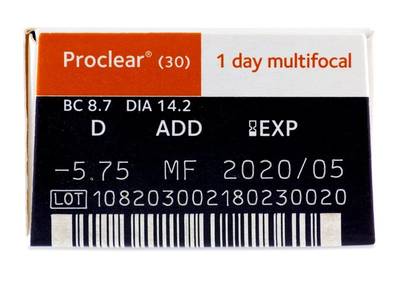 Proclear 1 Day Multifocal (30 lenses) - Attributes preview