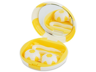 Lens Case with mirror Football - yellow 
