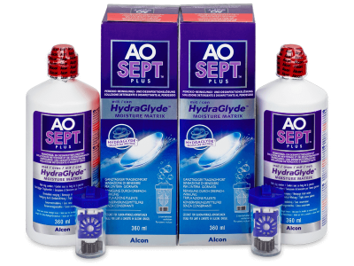 AO SEPT PLUS HydraGlyde Solution 2 x 360 ml  - Economy duo pack - solution