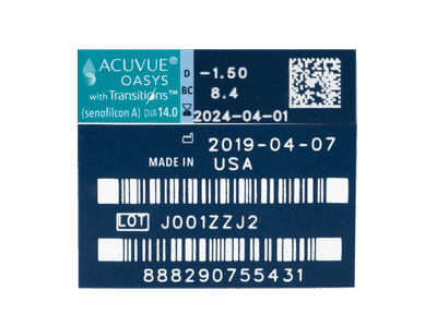 Acuvue Oasys with Transitions (6 lenses) - Attributes preview