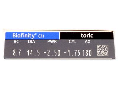 Biofinity Toric (3 lenses) - Attributes preview