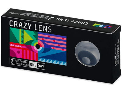 CRAZY LENS - Black Out - daily plano (2 lenses)