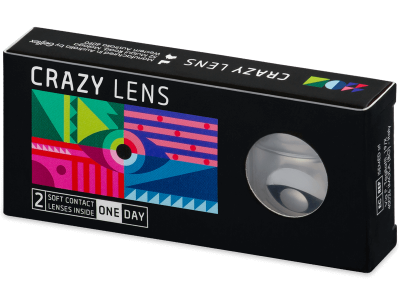 CRAZY LENS - Cat Eye White - daily plano (2 lenses)