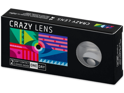 CRAZY LENS - Cat Eye White - daily plano (2 lenses)