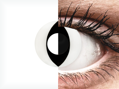 CRAZY LENS - Cat Eye White - daily plano (2 lenses)