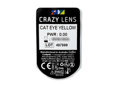 CRAZY LENS - Cat Eye Yellow - daily plano (2 lenses) - Blister pack preview