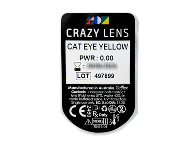 CRAZY LENS - Cat Eye Yellow - daily plano (2 lenses) - Blister pack preview