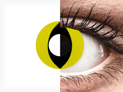 CRAZY LENS - Cat Eye Yellow - daily plano (2 lenses)