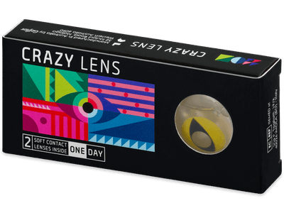 CRAZY LENS - Cat Eye Yellow - daily plano (2 lenses)