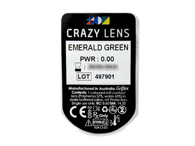 CRAZY LENS - Emerald Green - daily plano (2 lenses) - Blister pack preview