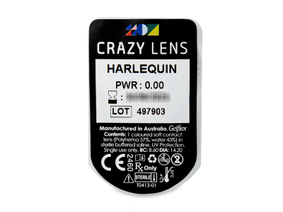 CRAZY LENS - Harlequin - daily plano (2 lenses) - Blister pack preview