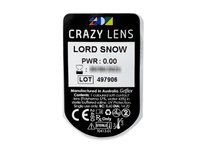 CRAZY LENS - Lord Snow - daily plano (2 lenses) - Blister pack preview