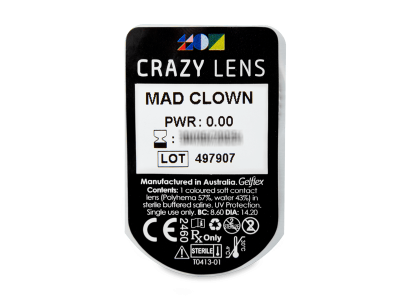 CRAZY LENS - Mad Clown - daily plano (2 lenses) - Blister pack preview