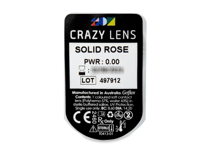 CRAZY LENS - Solid Rose - daily plano (2 lenses) - Blister pack preview
