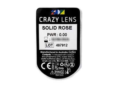 CRAZY LENS - Solid Rose - daily plano (2 lenses) - Blister pack preview