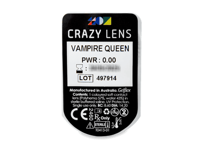 CRAZY LENS - Vampire Queen - daily plano (2 lenses) - Blister pack preview