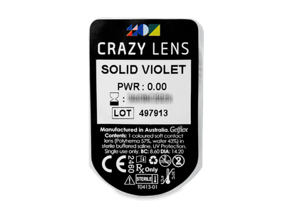 CRAZY LENS - Solid Violet - daily plano (2 lenses) - Blister pack preview