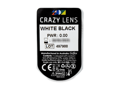 CRAZY LENS - White Black - daily plano (2 lenses) - Blister pack preview