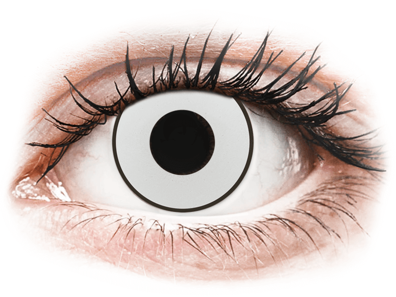 CRAZY LENS - White Black - daily plano (2 lenses) - Coloured contact lenses