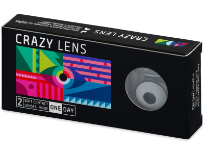 CRAZY LENS - White Black - daily plano (2 lenses)