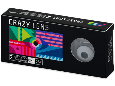 CRAZY LENS - White Black - daily plano (2 lenses)