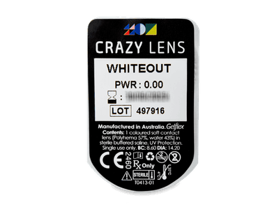 CRAZY LENS - WhiteOut - daily plano (2 lenses) - Blister pack preview