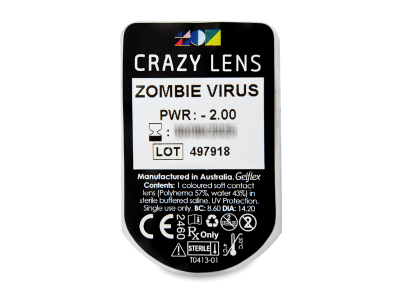 CRAZY LENS - Zombie Virus - daily power (2 lenses) - Blister pack preview