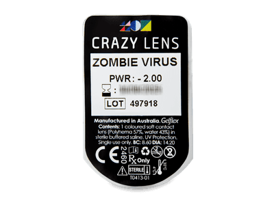 CRAZY LENS - Zombie Virus - daily power (2 lenses) - Blister pack preview