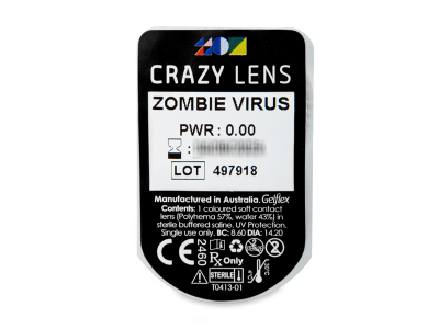 CRAZY LENS - Zombie Virus - daily plano (2 lenses) - Blister pack preview