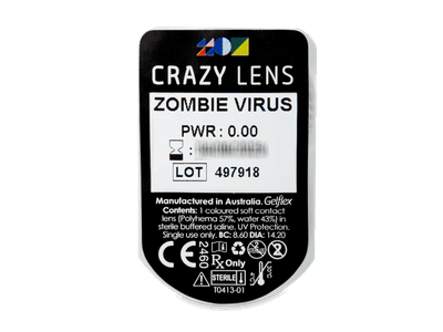 CRAZY LENS - Zombie Virus - daily plano (2 lenses) - Blister pack preview