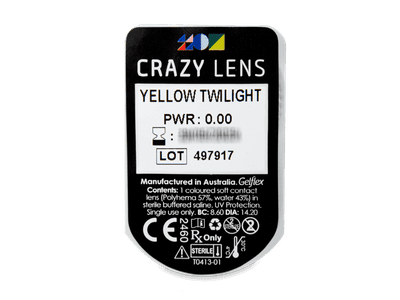 CRAZY LENS - Yellow Twilight - daily plano (2 lenses) - Blister pack preview