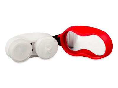 Lens case with carbiner - red - Previous design