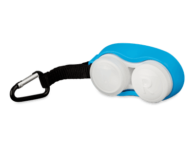 Lens case with carbiner - blue