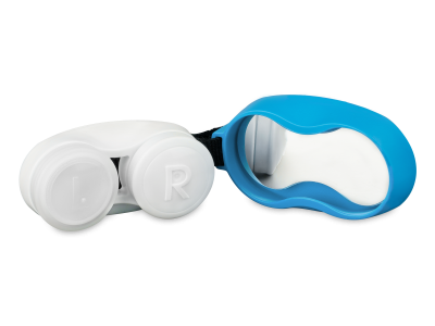 Lens case with carbiner - blue 