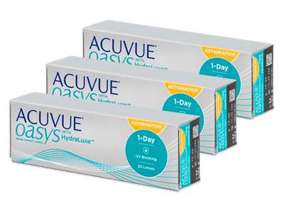 Acuvue Oasys 1-Day with HydraLuxe for Astigmatism (90 lenses) - Toric contact lenses