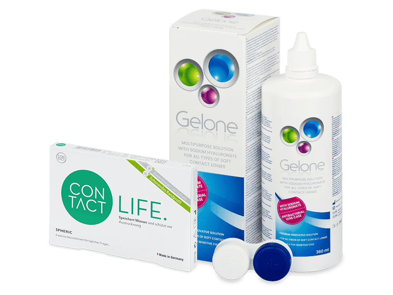 Contact Life spheric (6 lenses) + Gelone Solution 360 ml - Package deal