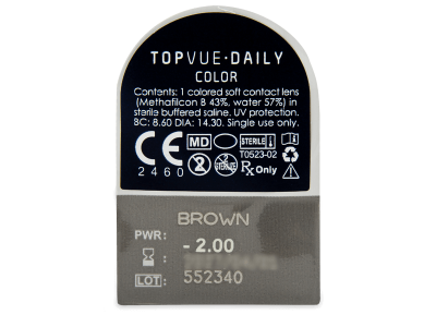 TopVue Daily Color - Brown - daily power (2 lenses) - Blister pack preview