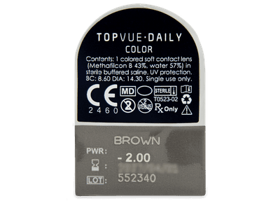 TopVue Daily Color - Brown - daily power (2 lenses) - Blister pack preview