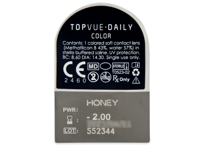 TopVue Daily Color - Honey - daily power (2 lenses) - Blister pack preview