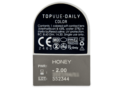 TopVue Daily Color - Honey - daily power (2 lenses) - Blister pack preview