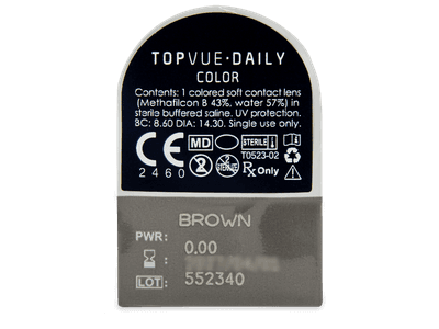 TopVue Daily Color - Brown - daily plano (2 lenses) - Blister pack preview