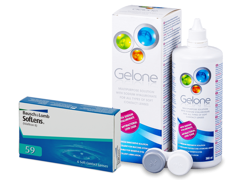 SofLens 59 (6 lenses) +Gelone Solution 360 ml - Package deal